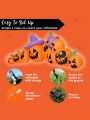 Joiedomi 12.5 FT Halloween Inflatable Pumpkin with Witch Hat Decor, 9 Pcs Halloween Blow Up Pumpkin with Built-in LEDs Decor for Halloween Outdoor Decoration Yard Garden Lawn Holiday Party Decoration