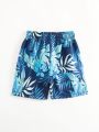 Baby Swimwear Woven Fabric Leaf Print Beach Shorts