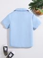 SHEIN Kids EVRYDAY Boys' Casual And Handsome Summer Short Sleeve Shirt