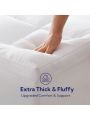 MILDLY Mattress Topper for Back Pain, Extra Thick Mattress Topper Mattress Pad Cover, Breathable Fluffy Ultra Soft Plush Pillow Top with 7D Spiral Fiber Filling, 8