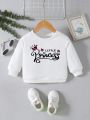 Baby Girl Letter Graphic Sweatshirt