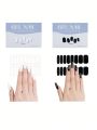 2pcs Semi Cured Gel Nail Stickers/Strips(1pc black and 1 pc white)