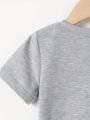 Boys' (Little) Letter & Dinosaur Printed Short Sleeve T-Shirt