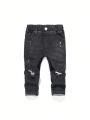 Baby Boys' Distressed Washed Denim Jeans