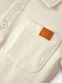 Cozy Cub Baby Boy 2pcs Knit Soft Striped Short Sleeve Polo Shirt Set