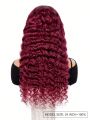13*6 Transparent Lace Front Wig 18-30inch Burgundy Deep Wave Human Hair Wigs With Baby Hair Pre Plucked For Women