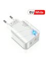 1pc White Eu Plug 40w Type-c Fast Charger Adapter With 2pd Ports & Usb 3.0 Compatible With Samsung, Xiaomi, Iphone 14, Huawei