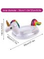 1pc Rainbow Unicorn Sequins Inflatable Pool Float For Beach And Swimming Season