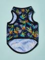 PETSIN Petsin Pet Leaf Print Vacation Style Vest For Cats And Dogs, 1pc