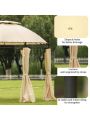 Merax Outdoor Gazebo Steel Fabric Round Soft Top Gazebo, Outdoor Patio Dome Gazebo with Removable Curtains