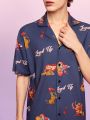 SCOOBY-DOO X SHEIN Men's Cartoon Heart & Letter Print Homewear Set
