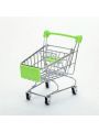 1pc Mini Metallic Fashionable Creative Supermarket Shopping Cart Accessory Storage Cart, Versatile Desktop Organizer Trinket Gift For Festival