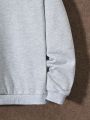 Teen Boy Casual Hooded Sweatshirt With Embossed Letter Design