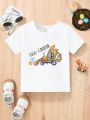 SHEIN Kids EVRYDAY 1pc Toddler Boys' Cartoon Car Printed Short Sleeve T-Shirt