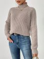 SHEIN Essnce Women'S Casual Loose Fitting Textured Sweater With Drop Shoulder Sleeves