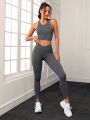 Women'S Seamless Sports Camisole And Leggings Set