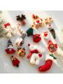 1pc Christmas Tree Cartoon Elk Shaped Felt Pendant Diy Material, Cute Gift For Christmas Decoration