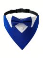 1pc Pet Collar With Fashionable Bandana & Suit Collar, Suitable For Pet Flower Girls & Ring Bearers Wedding Attire