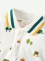 Cozy Cub Baby Boys' Knitted Soft Cartoon Animal Pattern Pullover With Flat Collar