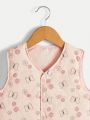 Infant Girls' Cute Butterfly & Flower Pattern Printed Padded Jacket, Autumn/winter