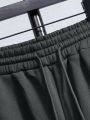 Men's Plus Size Kangaroo Pocket Thermal Lined Hooded Sweatshirt And Sweatpants Two Piece Set