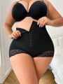 Plus Size Women's Lace Patchwork High Waist Body Shaping Pants