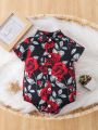 Baby Boys' Short Sleeve Bodysuit With Rose Print