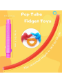 5pcs Finger Pop Up Tubes Toy For Adults, Stress Relief Sensory Tool, Cool Bendable Multicolor Stimulating Toys Great As Gift, Party Favor, And Prize For Restless People