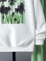 SHEIN Kids SUNSHNE Boys' Tropical Printed Sweatshirt And Jogger Pants Set