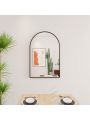 Arch suspension mirror, Bedroom Mirror Wall-Mounted Mirror Dressing Mirror with Black Aluminum Alloy Frame, 36
