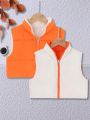 Tween Girls' Reversible Sleeveless Padded Vest, Autumn And Winter