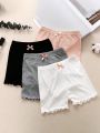 4pcs Girls' Safety Shorts, Thin Breathable Boxer Briefs, Summer Bottoms, Anti-chafing And Under Dress Shorts