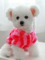 1pc Pet Clothes Warm Soft Comfortable Cute Floral Printed Chest & Back Dog/cat Jacket For Autumn & Winter