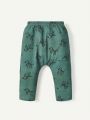 Cozy Cub 3pcs/Set Baby Boys' Cartoon Animal Pattern Casual Pants With Elastic Waist And Cuffs