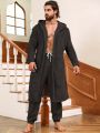 Men's Fuzzy Hooded Casual Homewear Set