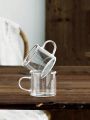 2pcs Transparent Glass Cups With Handle