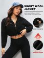 Daily&Casual Fleece Zippered Pockets Sports Jacket