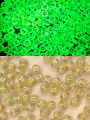 200pcs Gold-color Luminous Alphabet Beads For Diy Jewelry Making