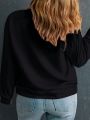 SHEIN LUNE Plus Floral Print Drop Shoulder Sweatshirt