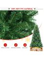 Costway 8ft Pre-lit Hinged Christmas Tree with Remote Control & 9 Lighting Modes