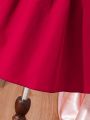 SHEIN Kids CHARMNG Tween Girl'S Sequin Flutter Sleeve Princess Tulle Dress