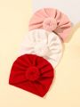 3pcs Baby Turban Hats Fashionable & Comfortable Infant Headbands Caps For Toddlers