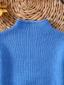 Boys' (little) Solid Color Stand Collar Casual Sweater