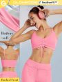 GLOWMODE FeatherFit™ It's a Tie Adjustable Ruched Sports Bra Light Support