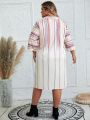EMERY ROSE Women's Plus Size Striped Dress