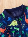 Baby Boys' Cartoon Dinosaur Zip-up Baseball Jacket
