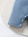 Adorable Baby Boy Denim Jumpsuit With Patch Pockets, Casual Style