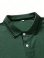 Manfinity Homme Men's Solid Color Horse Printed Polo Shirt