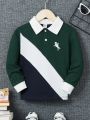 SHEIN Kids SPRTY Boys' Preppy Style Regular Fit Polo Shirt