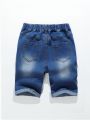 Tween Boys' Elastic Slim Fit Heavy Washed Craft Denim Shorts